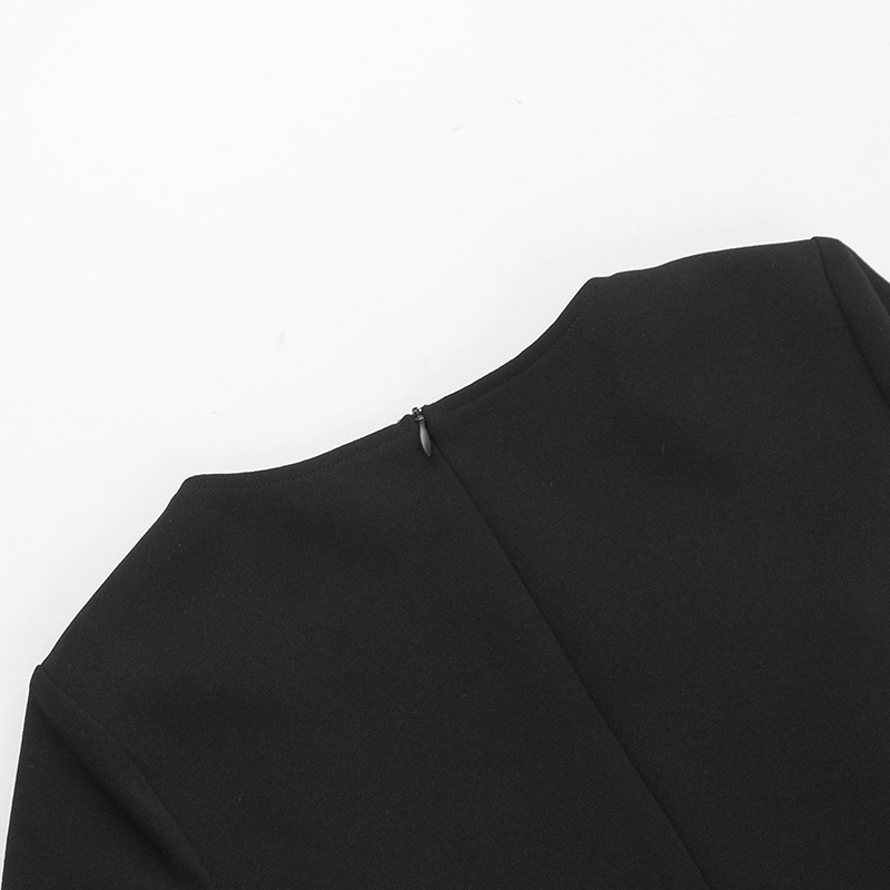Ladies' Stretch Polyester Straight Neckline Full Sleeve Dress