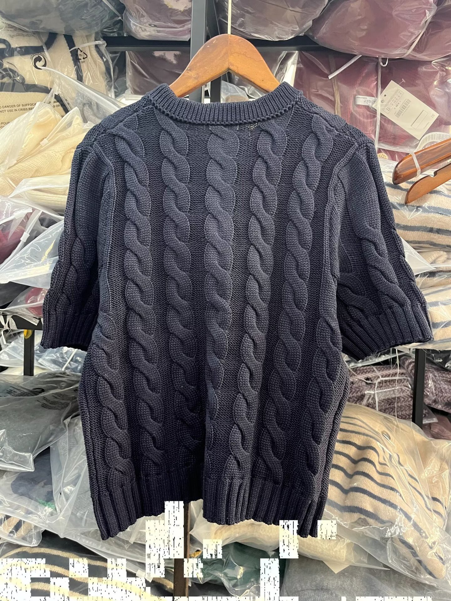 Solid Round Neck Three-Quarter Sleeve Cardigan