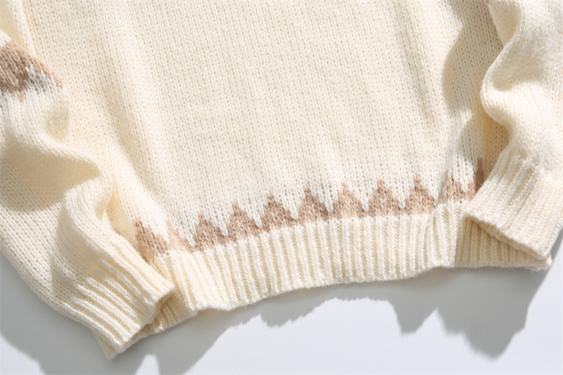 Oversized Japanese Workwear Jacquard Sweater
