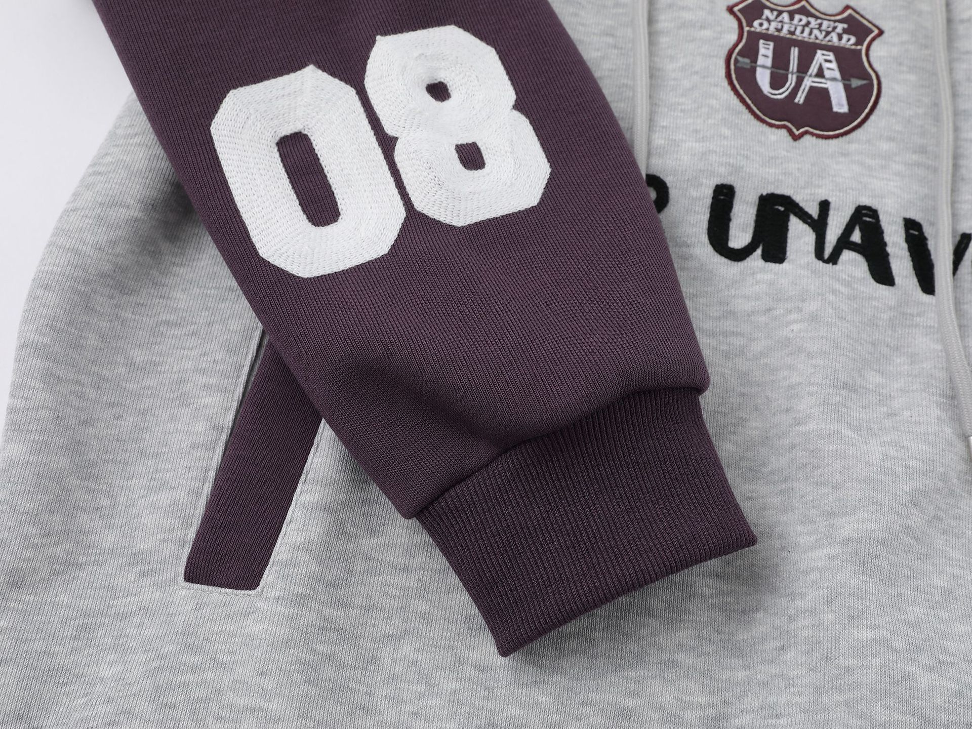 Unisex Cotton Contrast Mandarin Sweatshirt