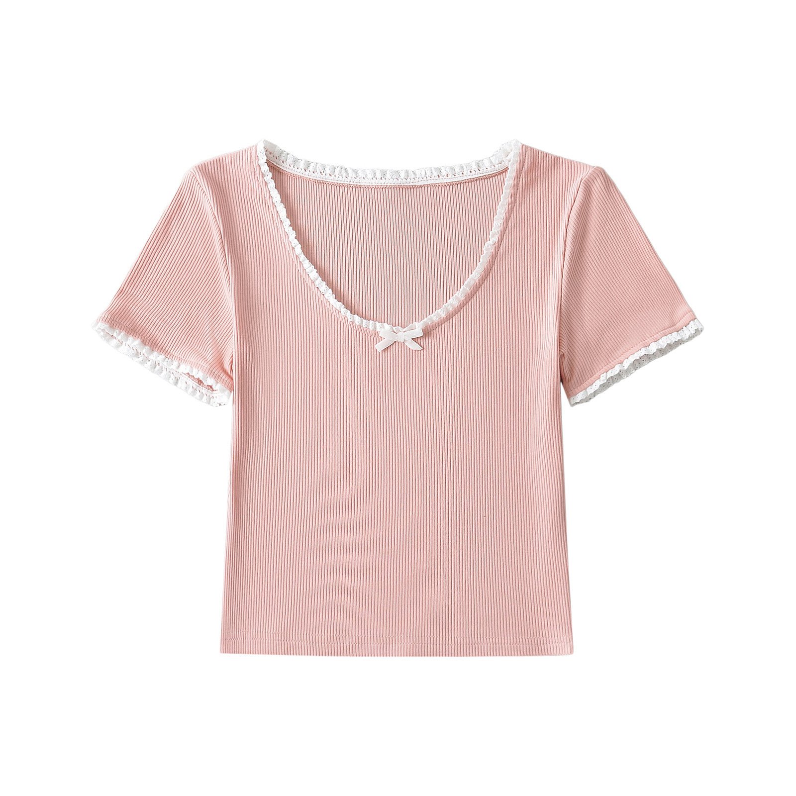 Stretch Body-Hugging Short Sleeve T-Shirt