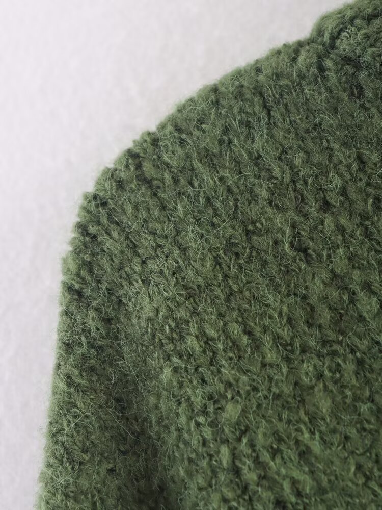 Polyester Stand Collar Full Sleeve Plain Sweater
