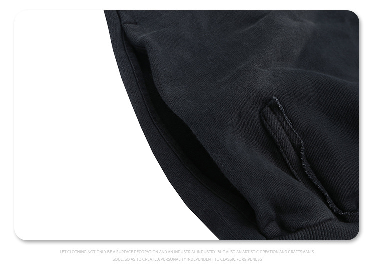 Streetwear Heavy Cotton Aged Torn Hoodie