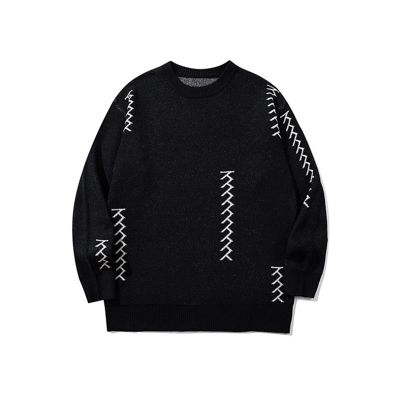 Man's Oversized Streetwear Polyester Sweater