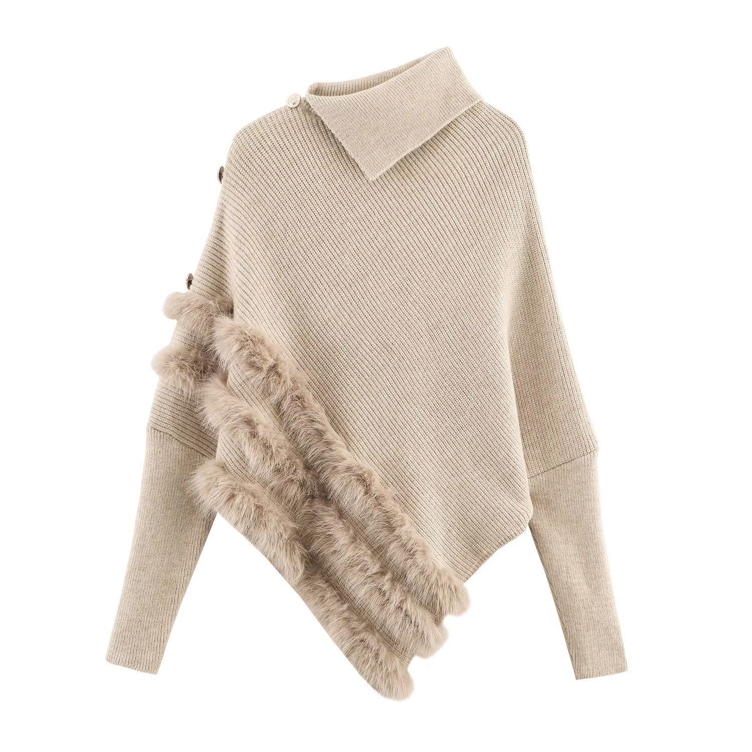 Asymmetric Dolman Sweater with Hardware