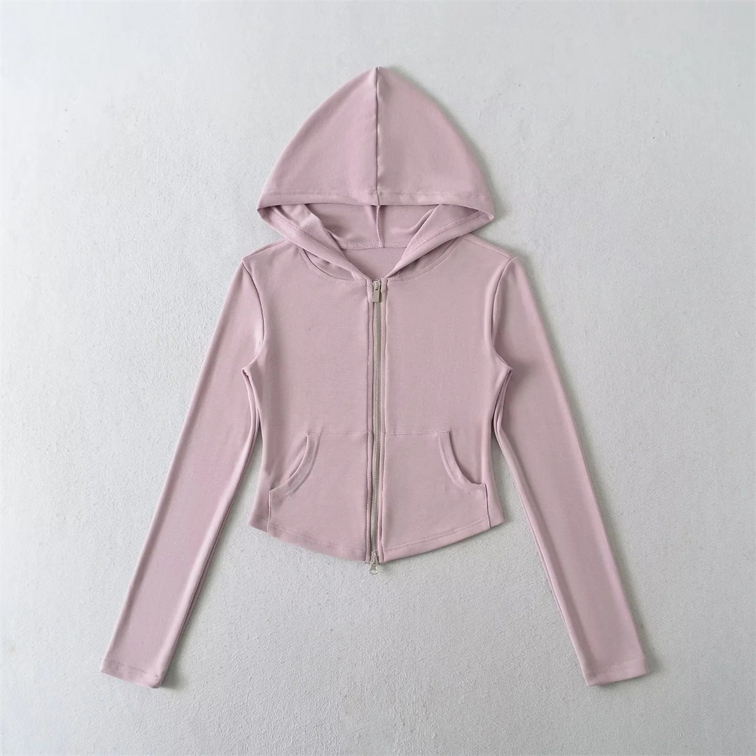 Ladies Minimalist Fitted Full Arm Hoodie