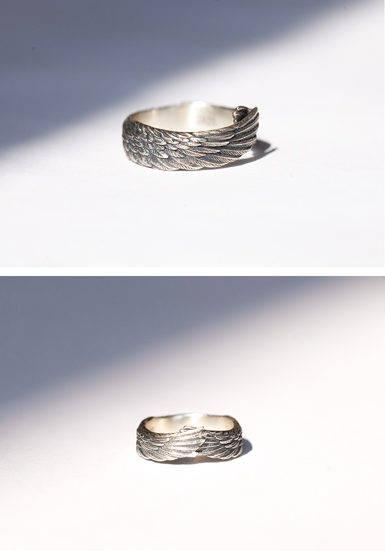Original Design Angel A Silver plated Copper Couple's Ring for Men and Women