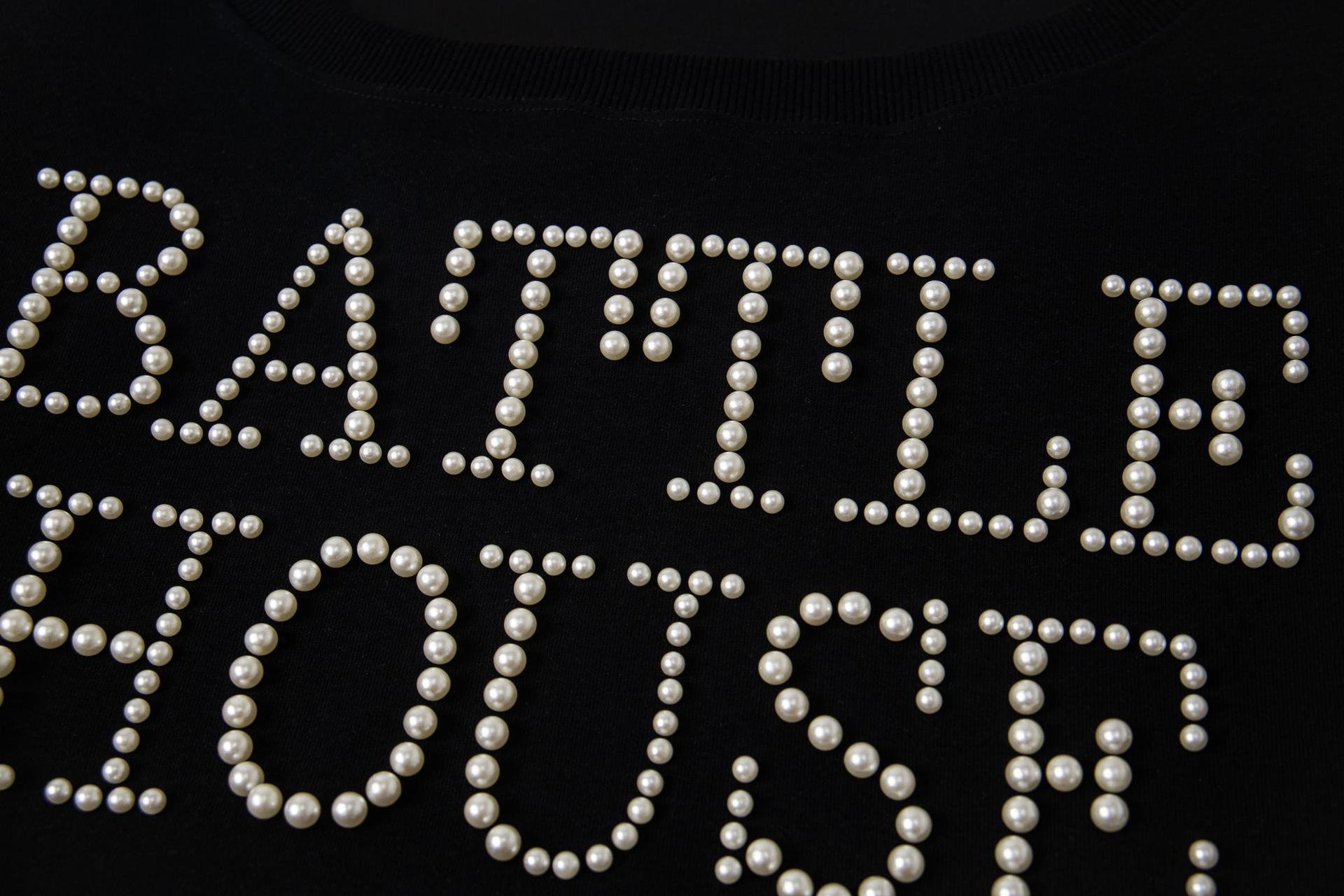 Cotton Asymmetric Monogram Embellished Hoodie