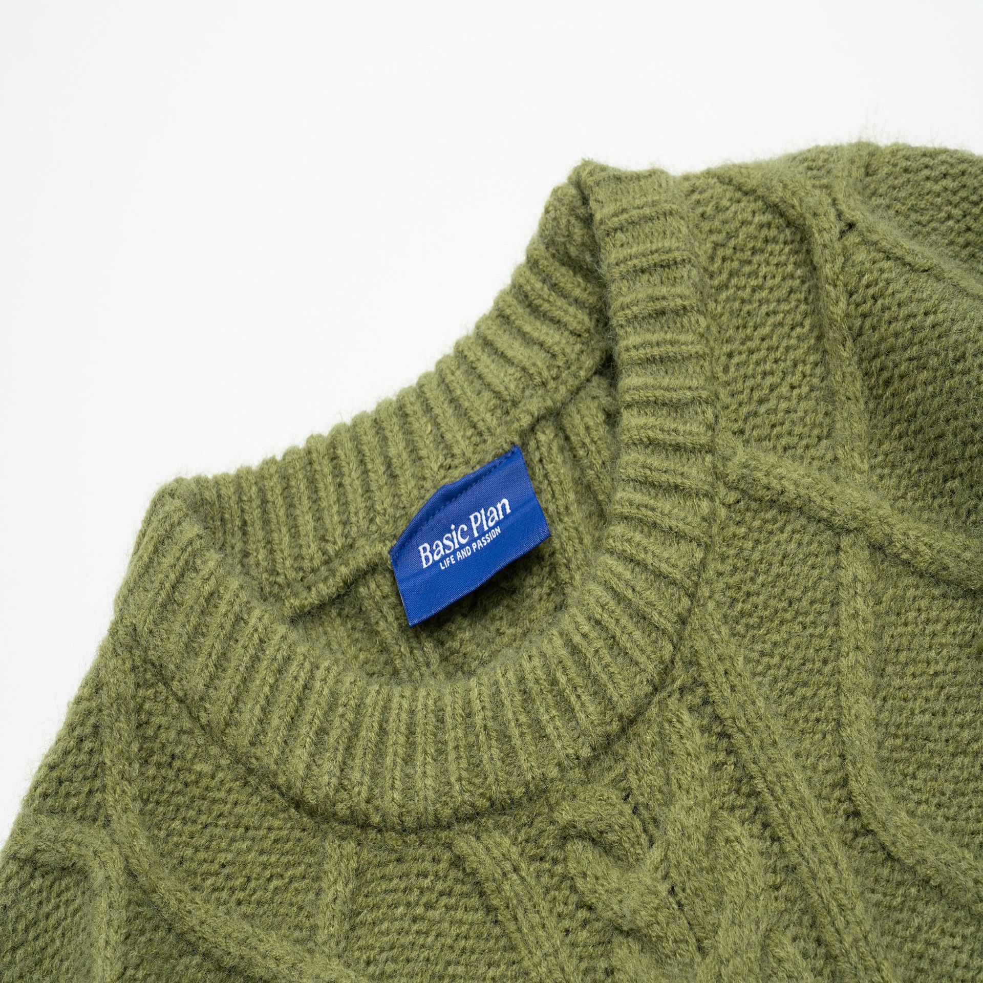 Japanese Geometric Stitch Colorblock Workwear Sweater