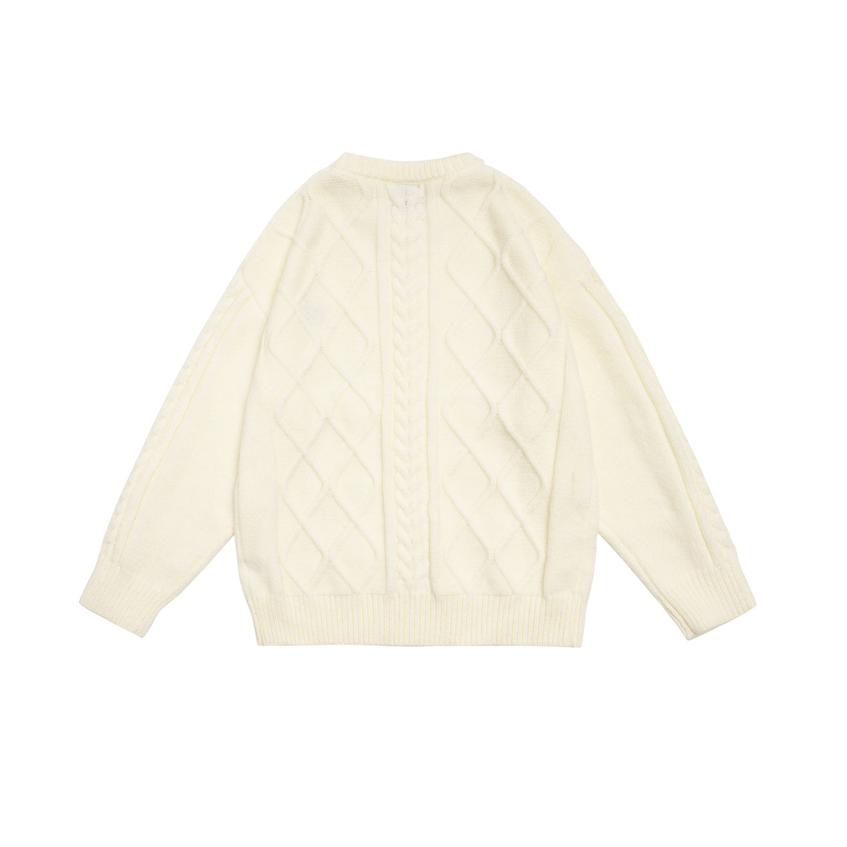Japanese Geometric Stitch Colorblock Workwear Sweater