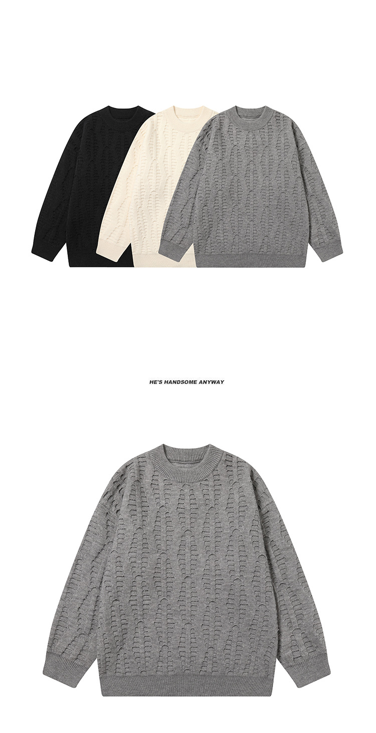 Color Block Japanese Workwear Long Sleeve Oversized Sweater
