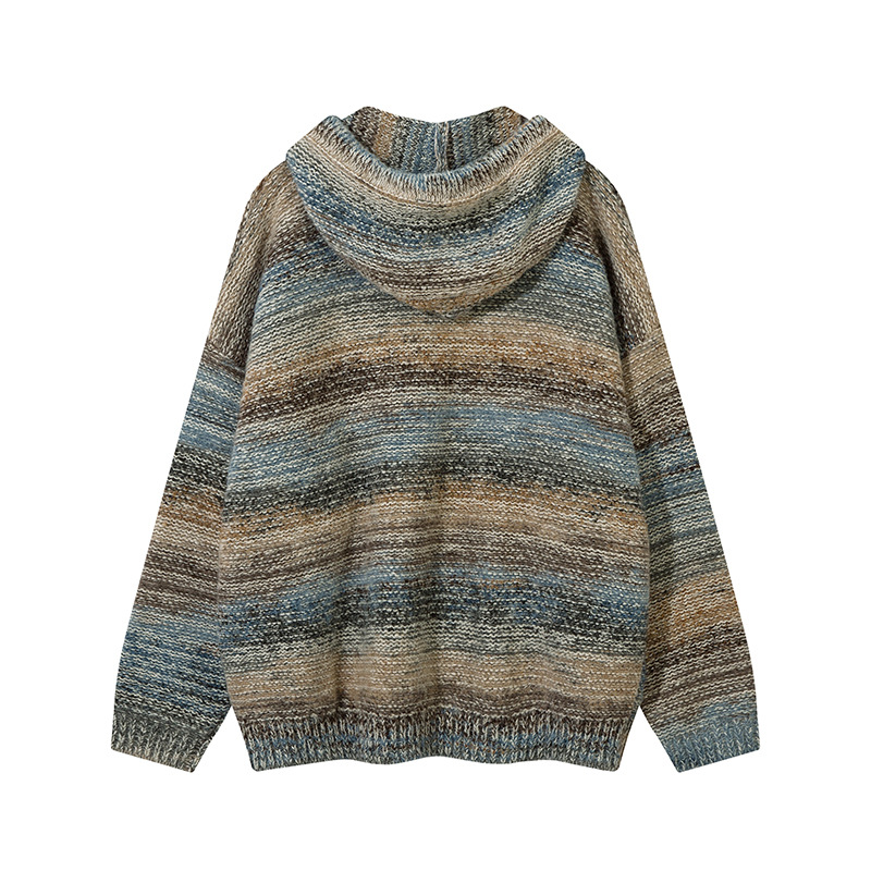 Japanese Workwear Ombre Oversized Hoodie Sweater