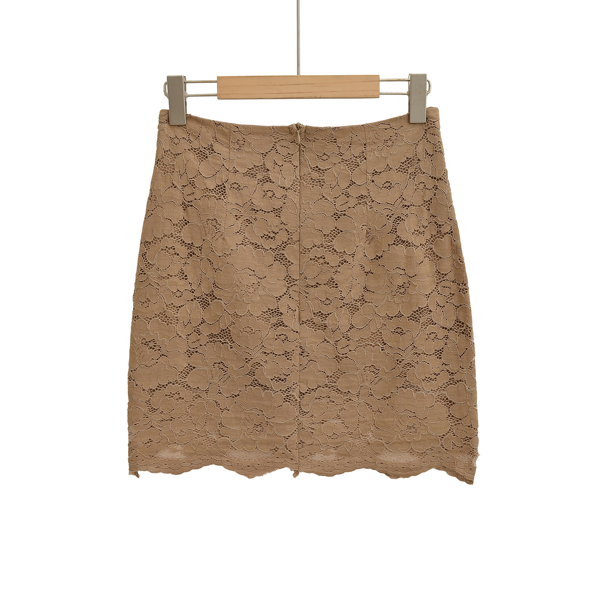 Short Fitted Cutout Back Zip Skirt