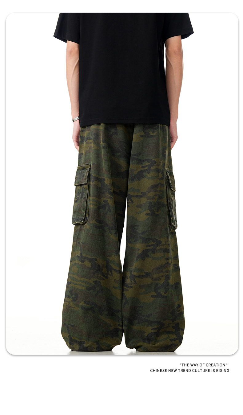 Streetwear Loose Fit with Multiple Pockets Slimming Straight Leg Wide-leg Long Pants