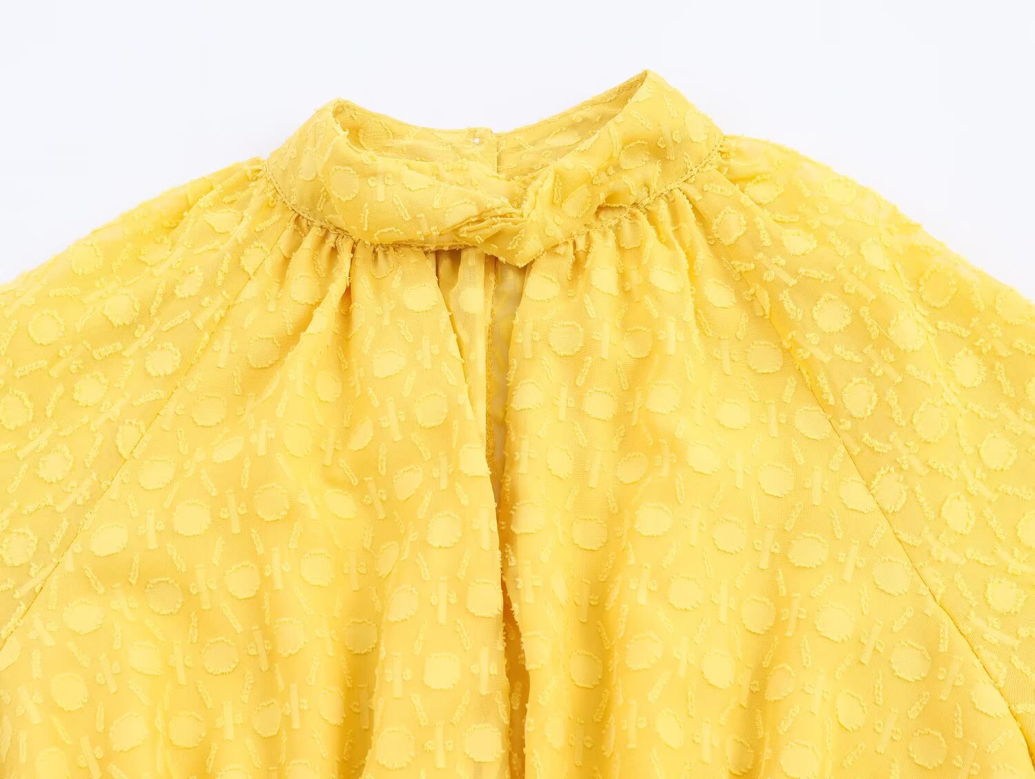 Polyester Mock Neck Flared Dress