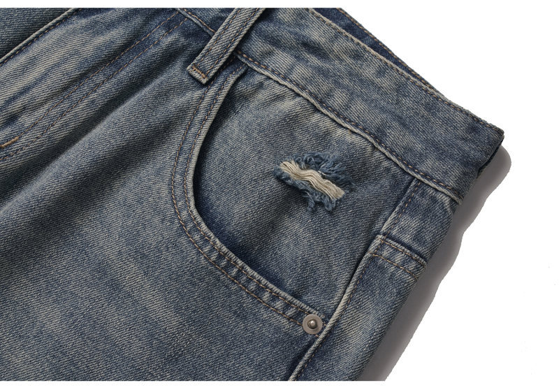 Distressed Oversized Straight Loose Wide Leg Denim Pants