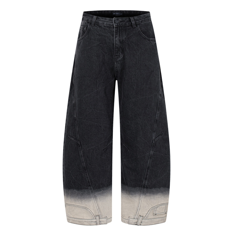 Street Style Retro Deconstructed Patchwork Designer Jeans, High-Quality Unique Design Knife-Style Pants