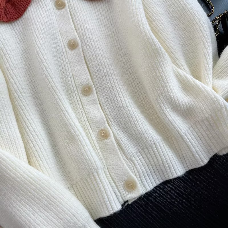 Ladies Fall Mock Collar Cardigan
