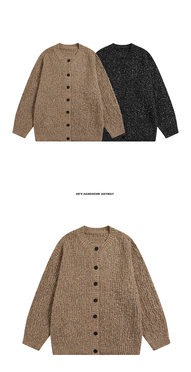 Unisex Japanese Workwear Polyester Cardigan