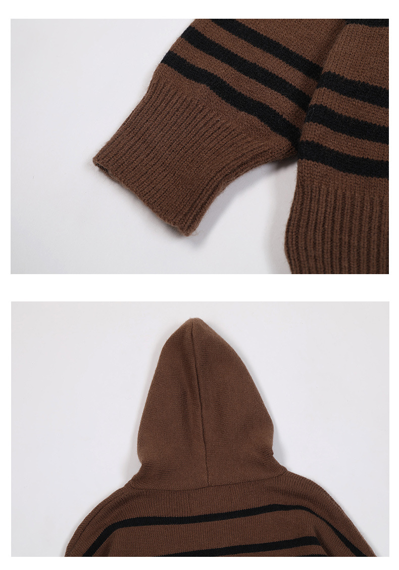 Japanese Workwear Oversized Embellished Hood Cardigan