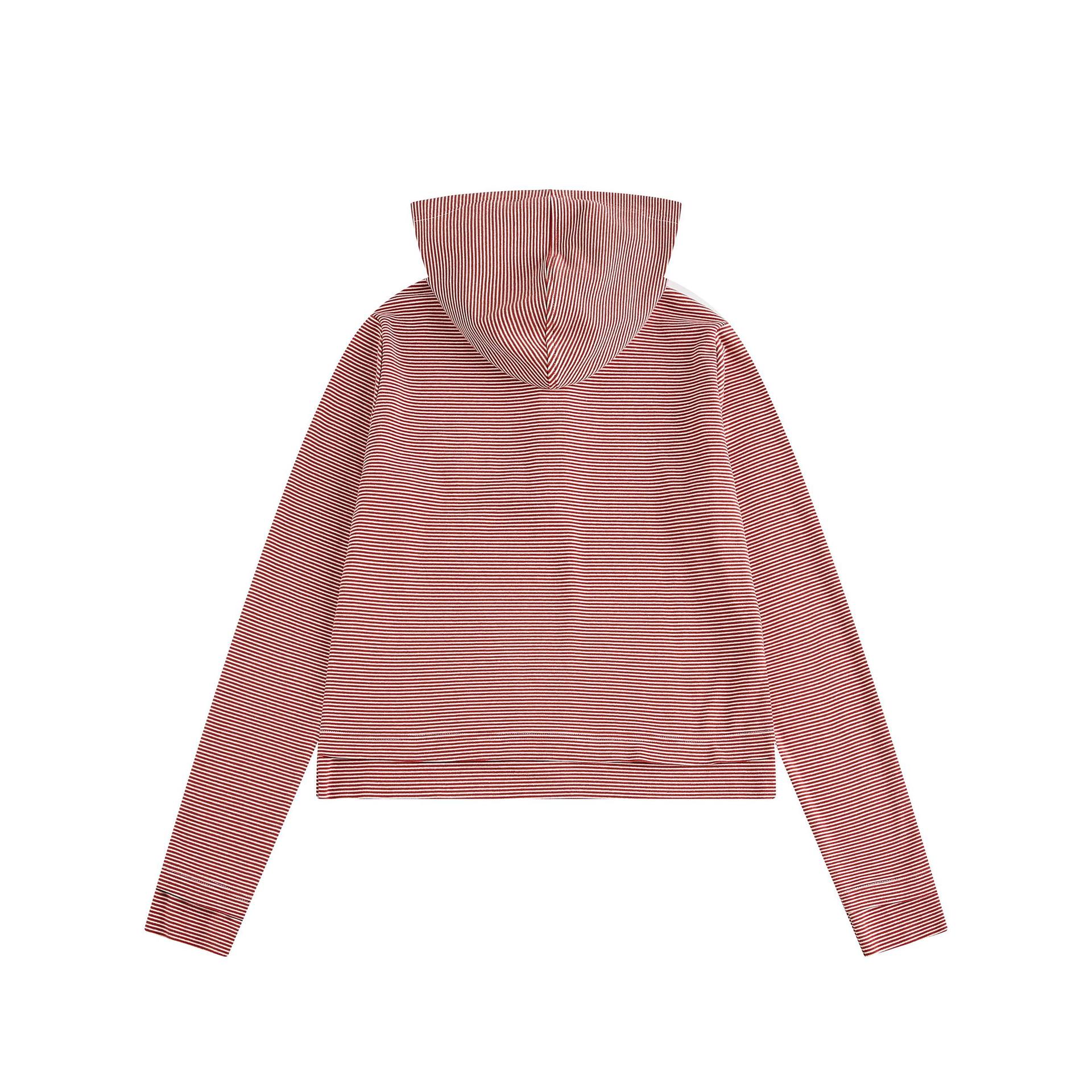Retro Banded Fruit Applique Long Sleeve Hoodie