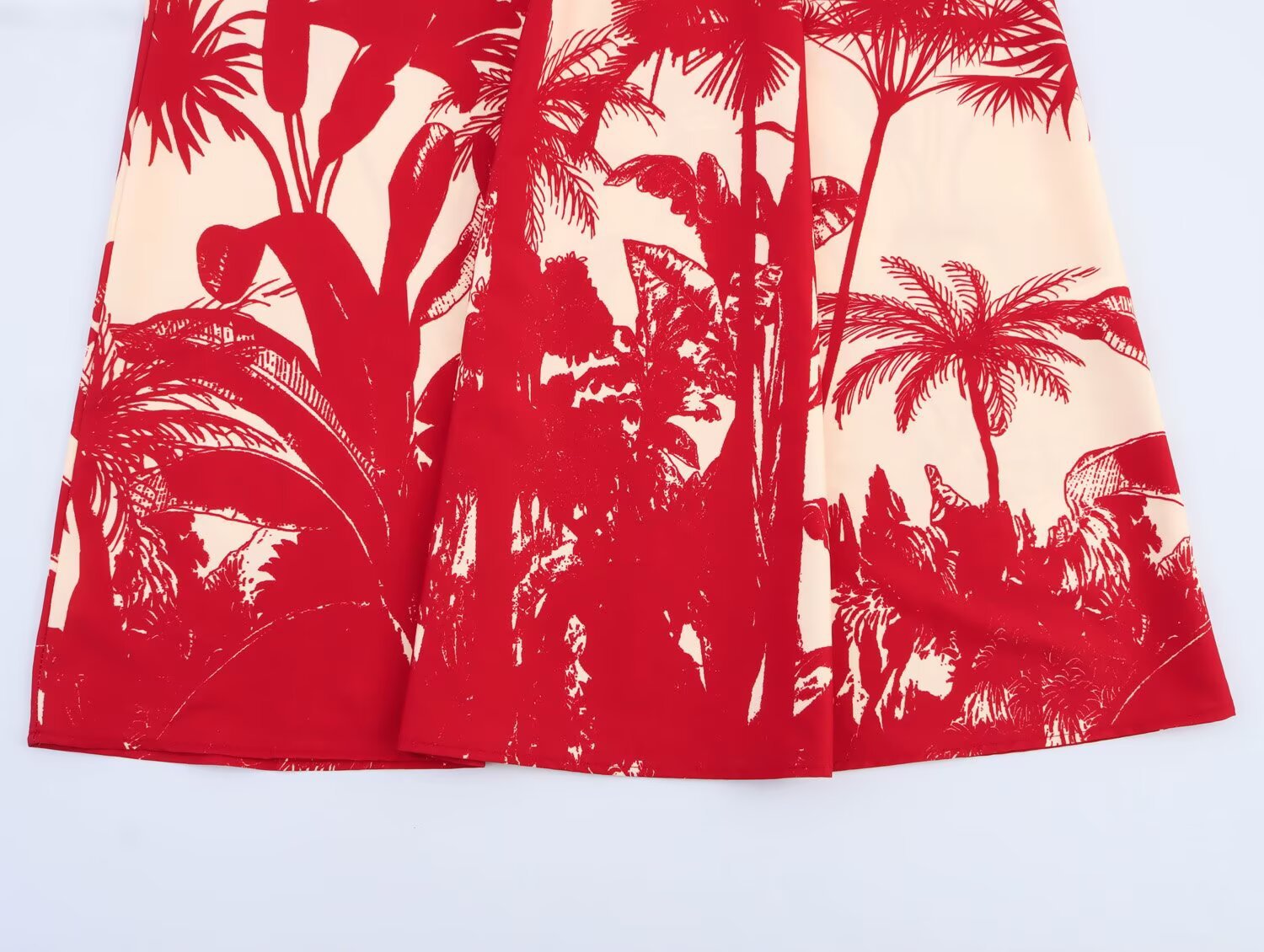 Vacation style loose neck printed dress for women