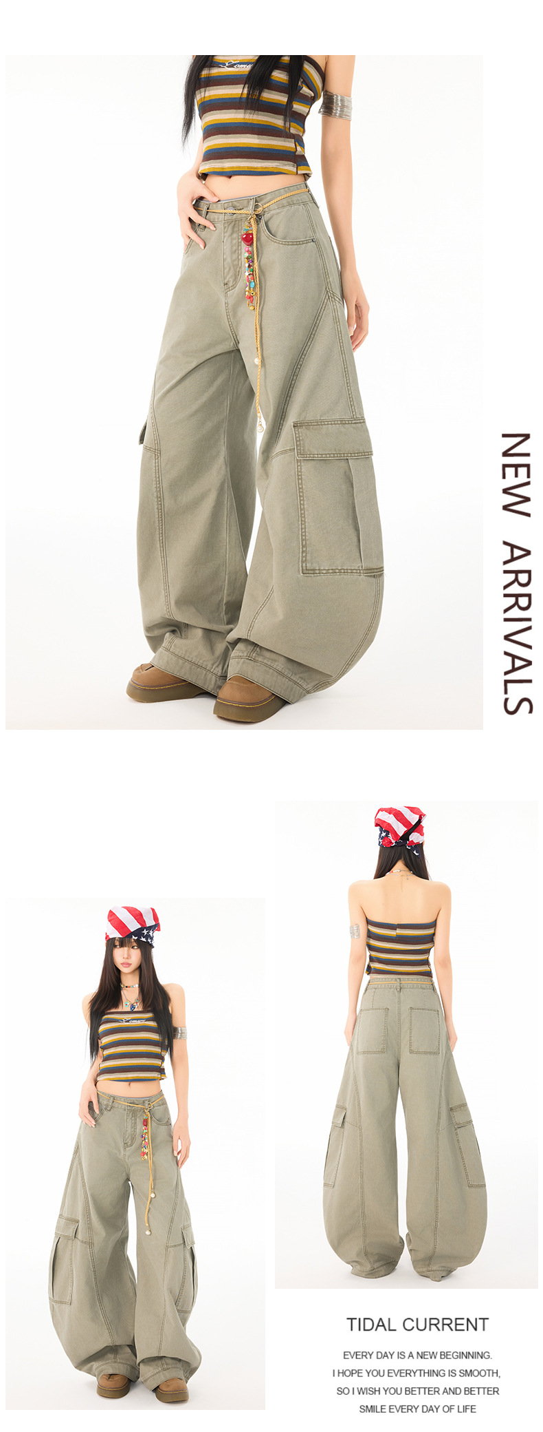 Women's Pants Wide Leg Denim Trousers with Cool Style and Summer Loose Fit