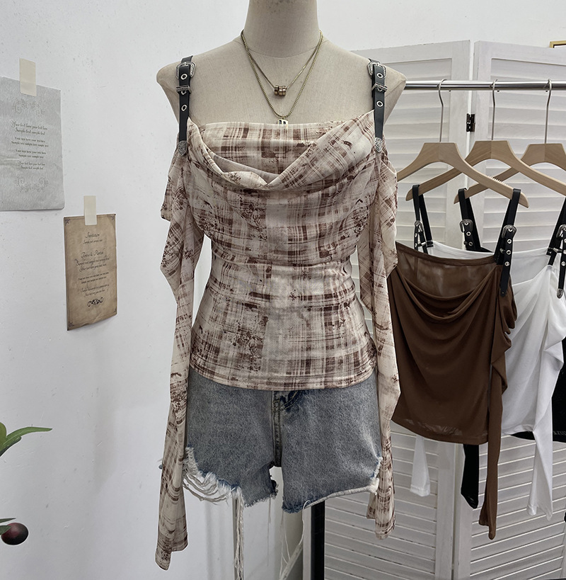 Sexy Asymmetric Full Sleeve Spandex Tee
