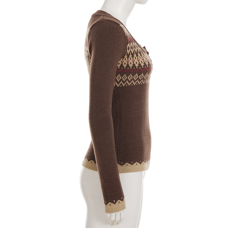 Two-tone Slim Thermal Henley Sweater