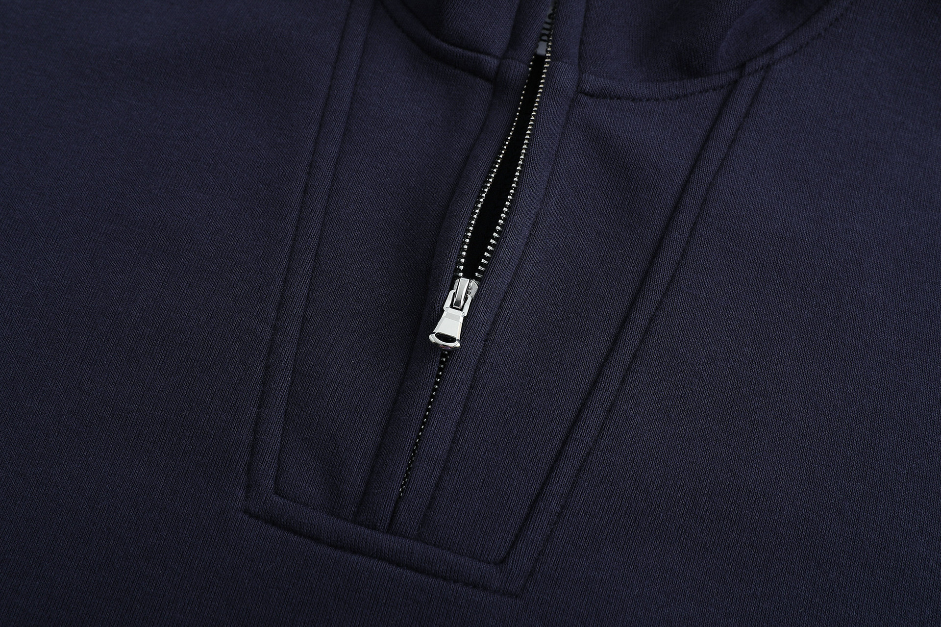 Cotton High Neck Checked Pieced Double-Layer Zipper Hoodie