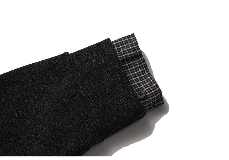 Varsity Checkered Oversized Mock Layer Cardigan