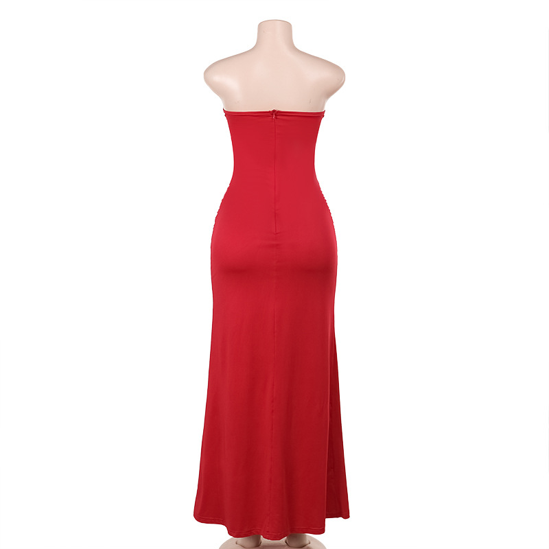 Circle strapless strap slimming and slimming dress