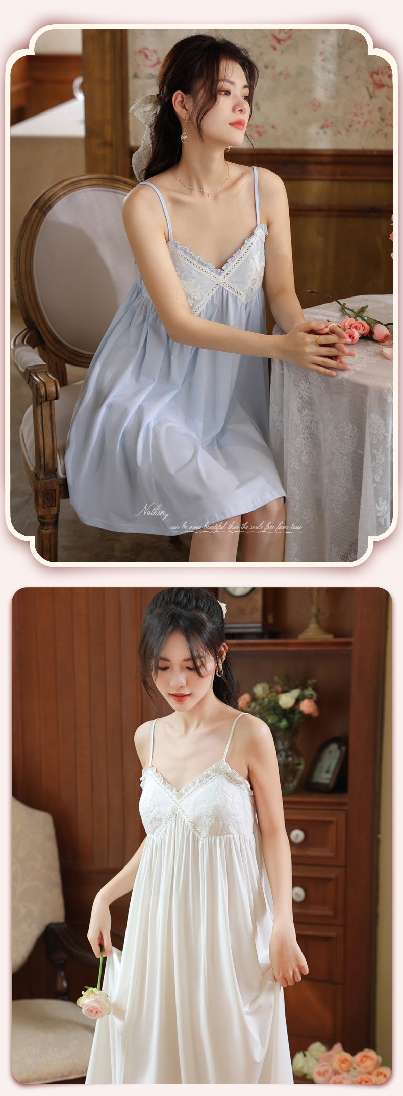Cotton V-Neck Sleeveless Midi Bust Padded Lounge Dress