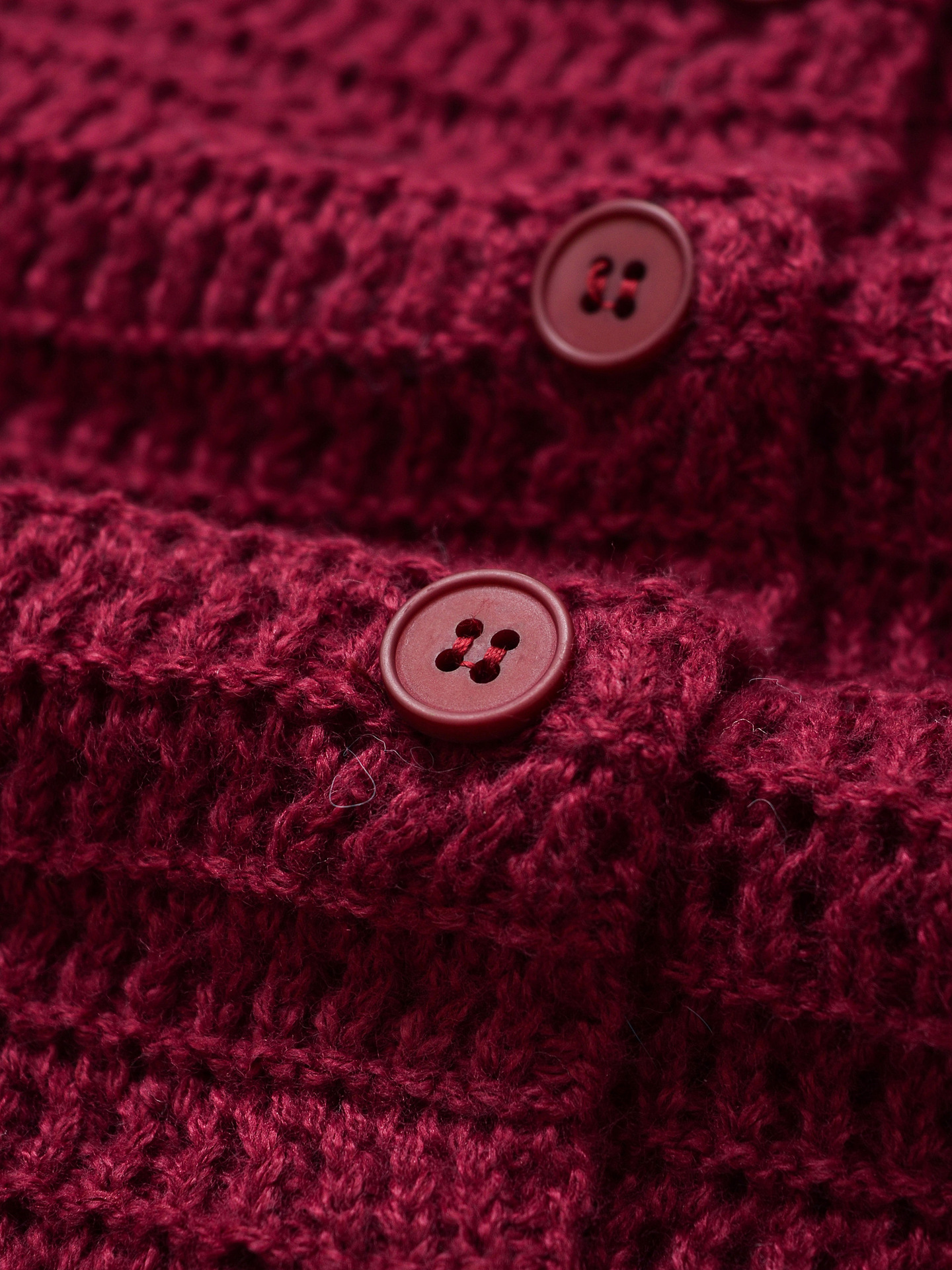 Solid Color Polyester Full Sleeve Button Front Cardigan