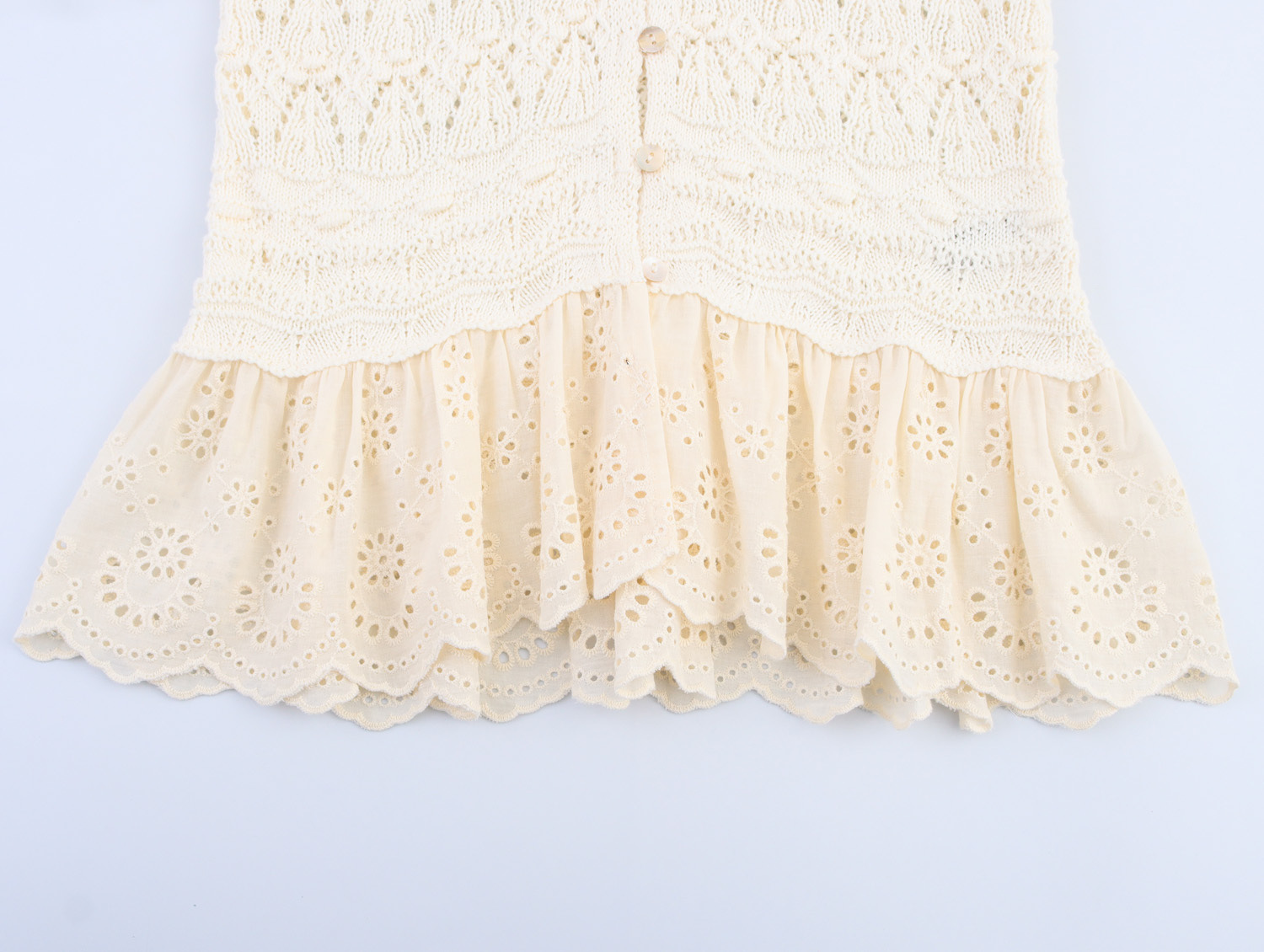 Contemporary Three-Quarter Sleeve Solid Button-Front Blouse