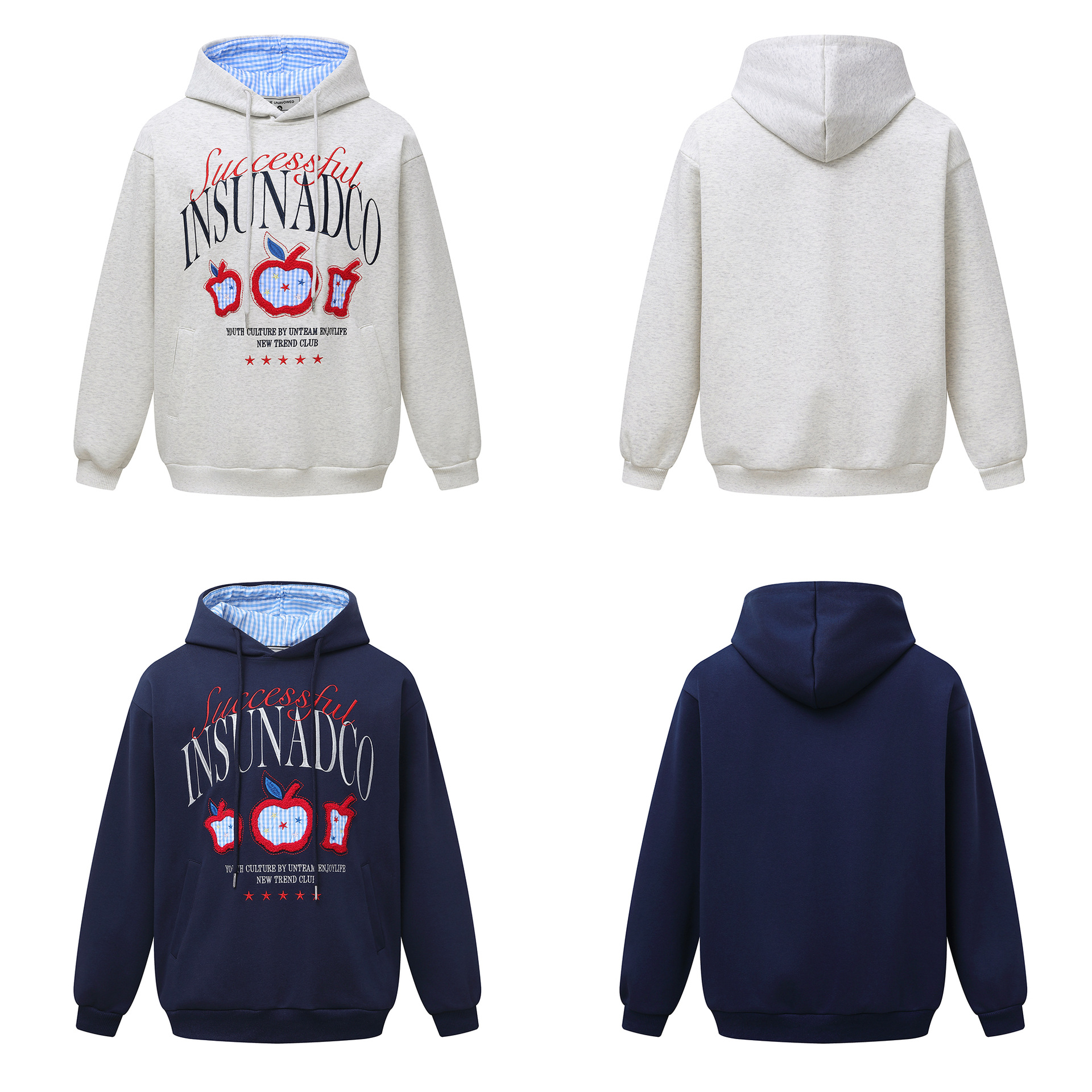 Unisex Cotton Applique Hoody