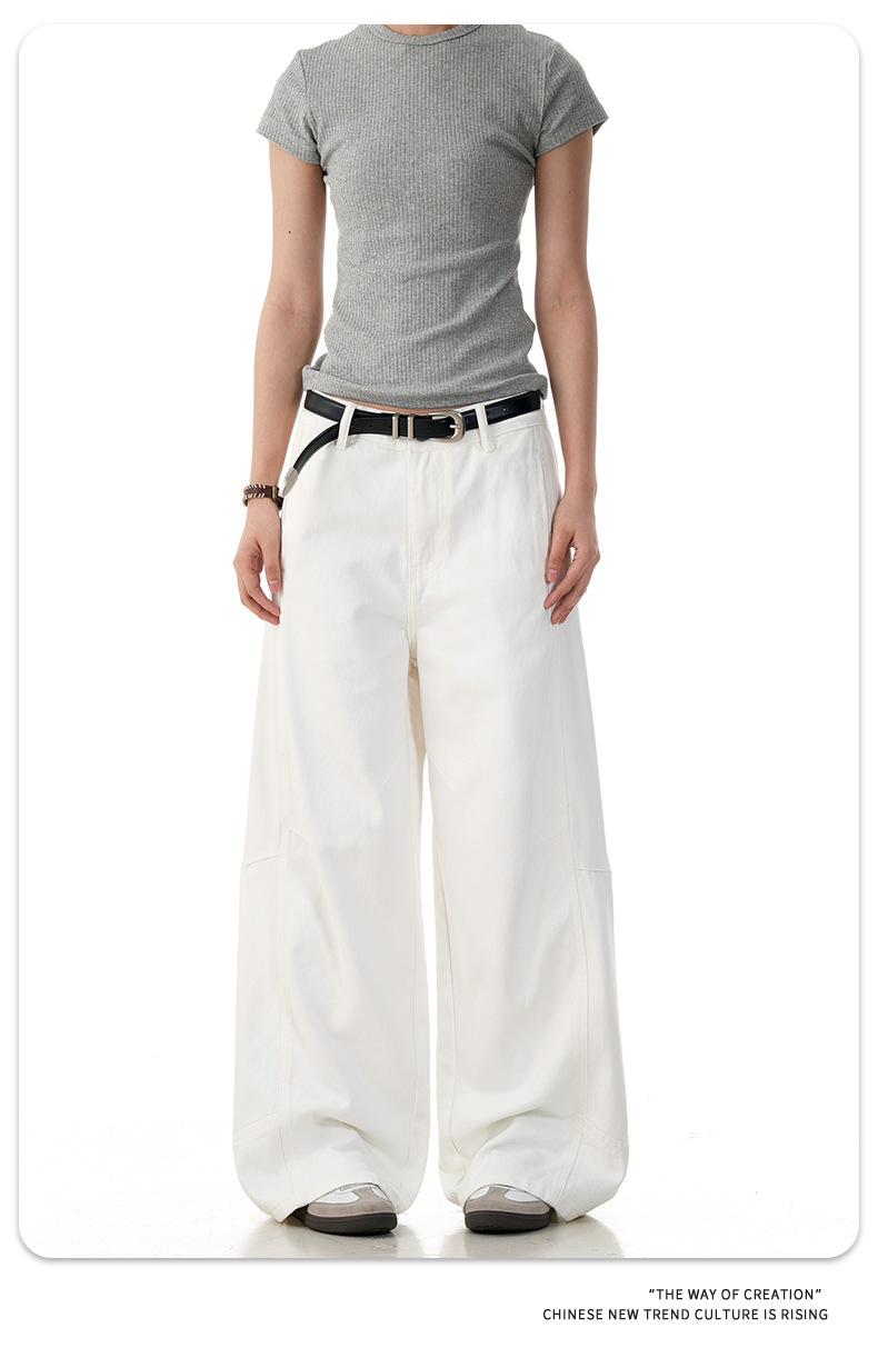 Loose Workwear Casual Pants for Men and Women Design Sense Loose Wide-Leg Straight Trousers