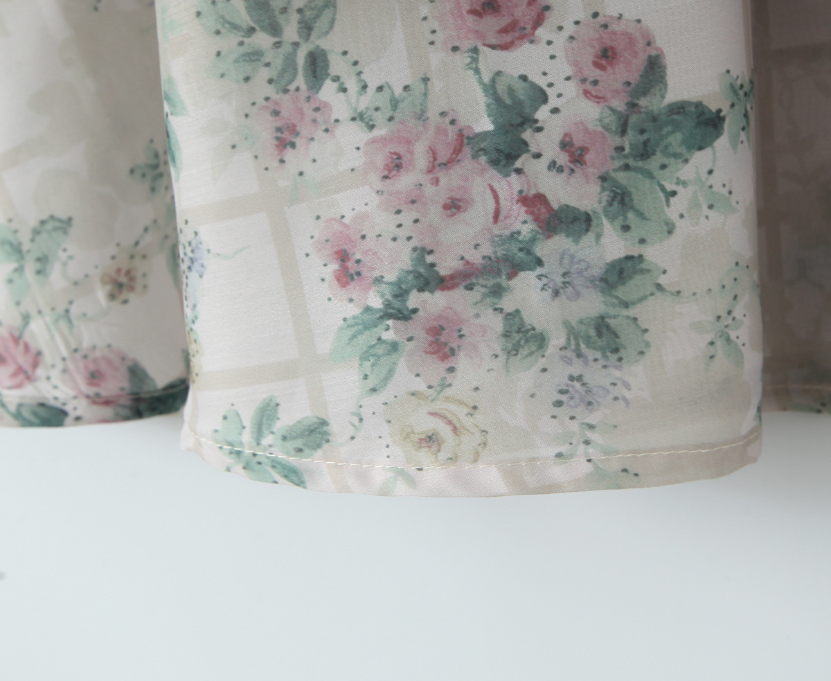 Square Neck Botanical Print Short Puff Resort Dress