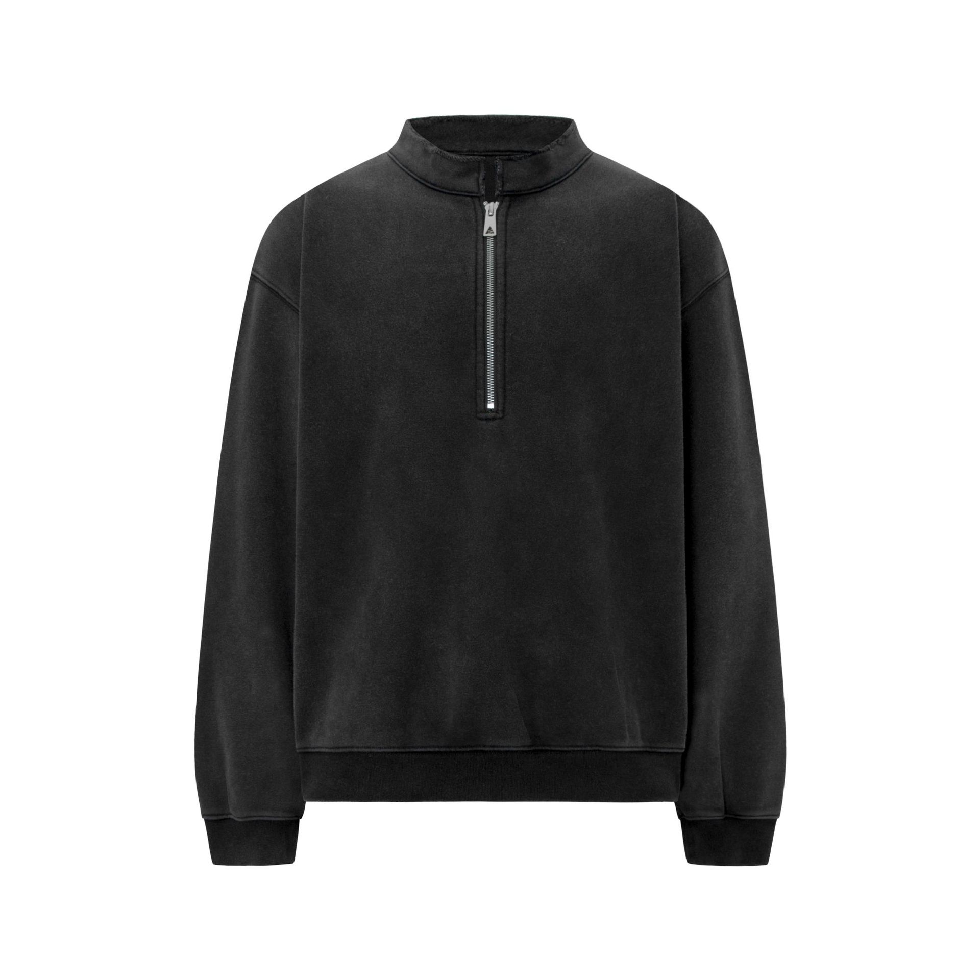 Oversized Faded Cotton Zip Hoodie