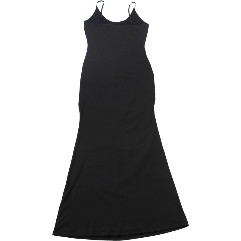 Spaghetti Strap High Waist Open Back Dress