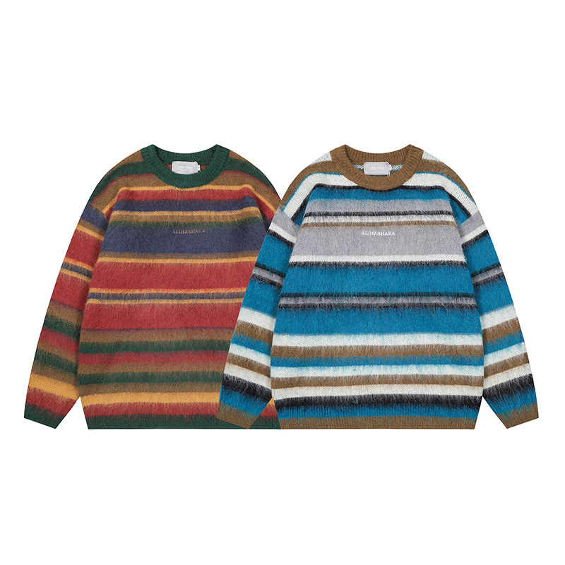 Japanese Workwear Oversized Color Block Sweater
