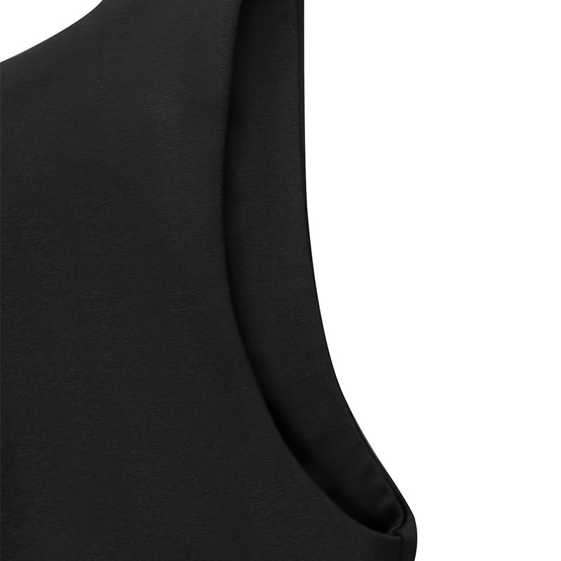 Plain Open Back Dress With Frill Trim