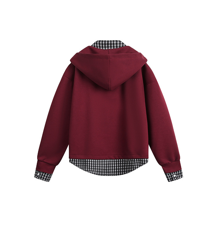 American Trend Cotton Layered Hood Sweatshirt