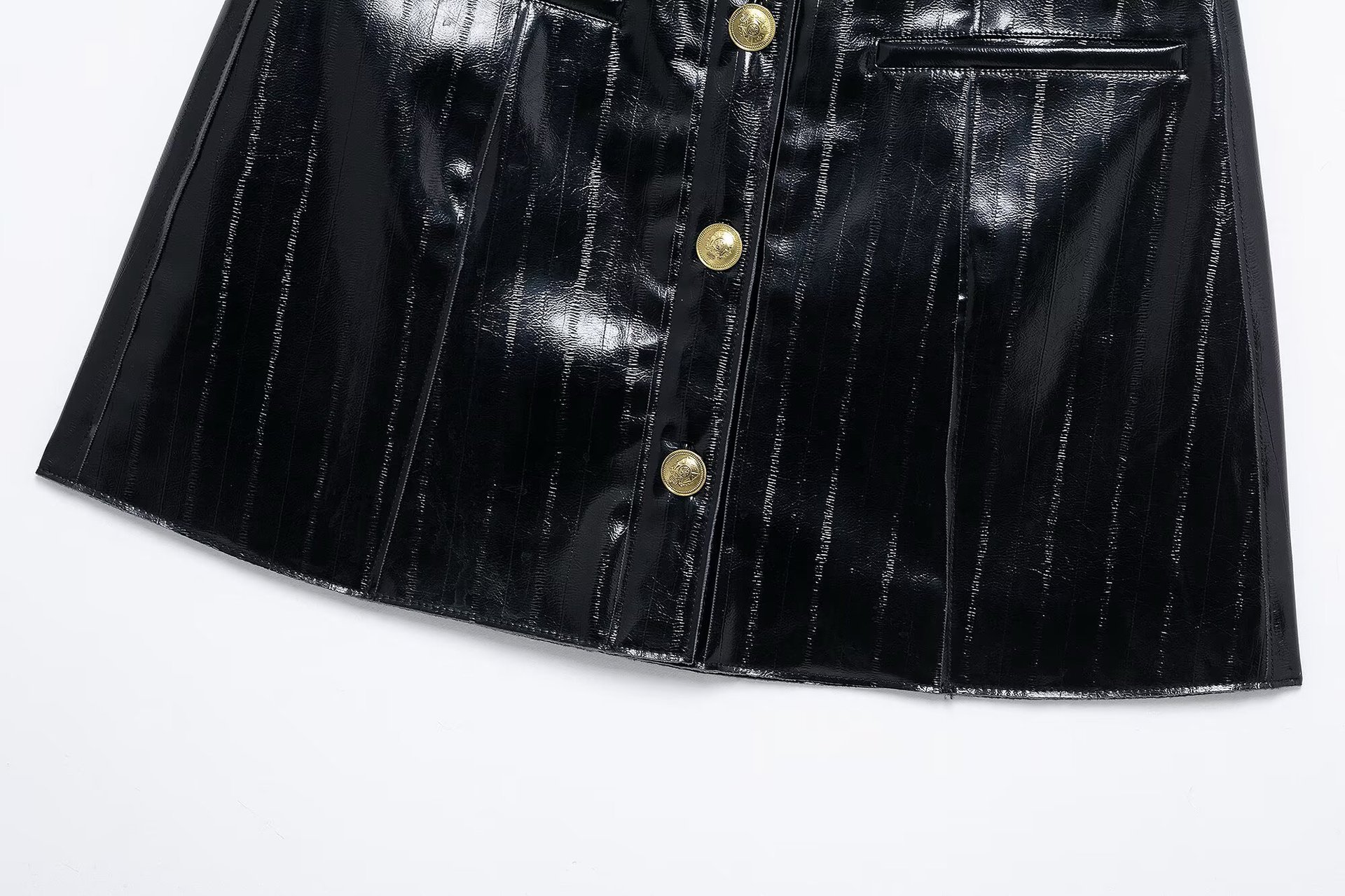 Ladies Dark Faux Pencil Skirt