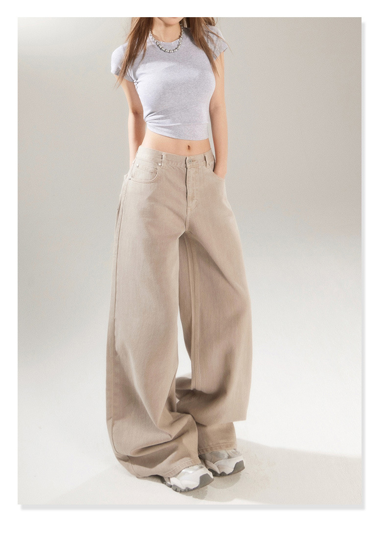 Straight Leg Wide-Leg Denim Pants for Women and Men Loose Fit