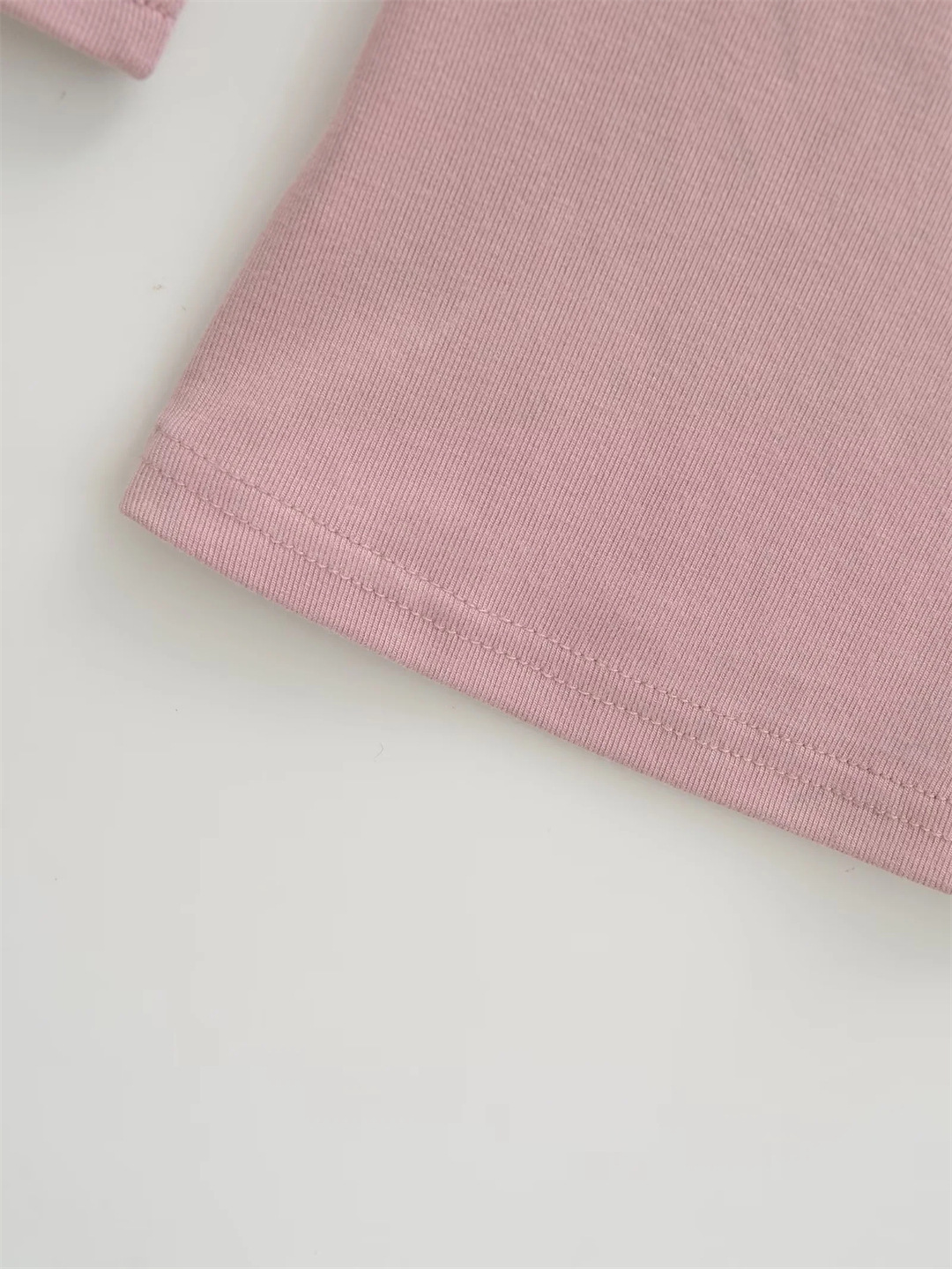 Slim Fit Plain Asymmetric Neck Elbow-Length Midriff Tee