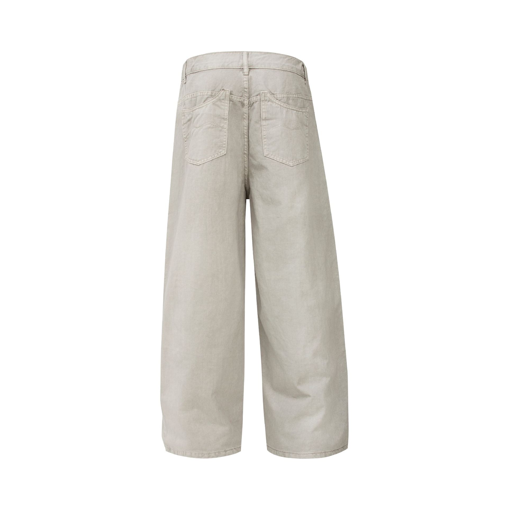 Street Retro Deconstructed Irregular Design Men's Loose Wide-Leg Jeans