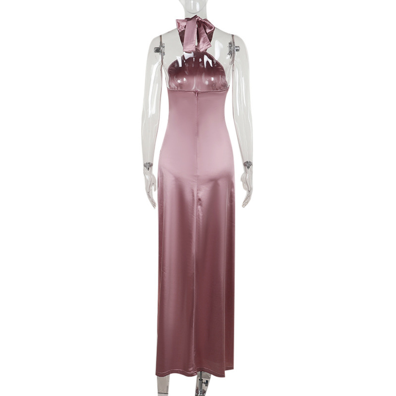 Halter Bodycon High-Waist Split Dress