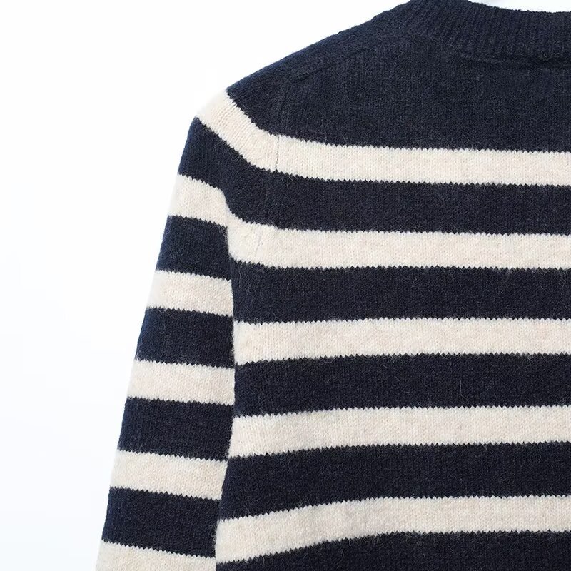Loose Fit Stripe Long Sleeve Sweater