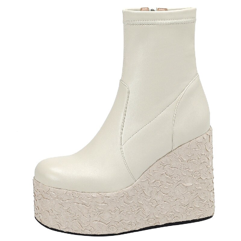 Newest Women Ankle Boots Autumn Winter Fashion Punk Style High Platforms Wedges Heels Shoes Party Night Club